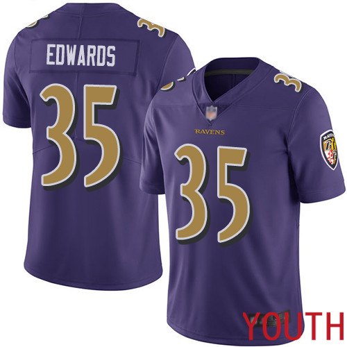 Baltimore Ravens Limited Purple Youth Gus Edwards Jersey NFL Football 35 Rush Vapor Untouchable